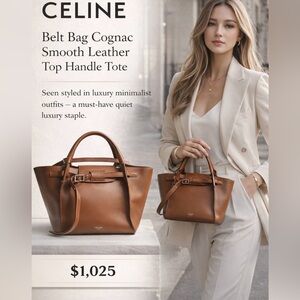 Celine Cognac Leather Top-Handle Tote